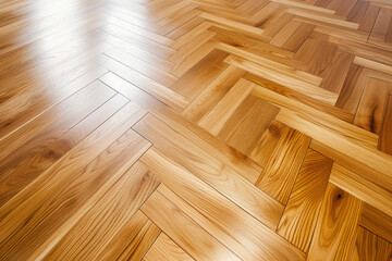 Wall Mural - freshly polished herringbone hardwood floor