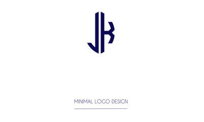 Wall Mural - JK or KJ Minimal Logo Design Vector Art Illustration