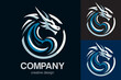 flat logo of Vector dragon design