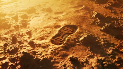 Wall Mural - footsteps on mars