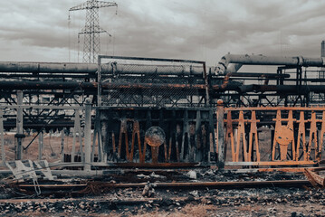 destroyed buildings of the workshop of the Azovstal plant in Mariupol Ukraine