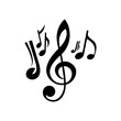 © NikahGeh - Silhouette musical notes logo symbol black color only