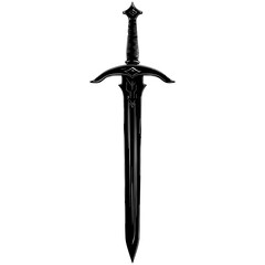 Wall Mural - silhouette sword black color only