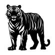 Silhouette tiger black color only full body 