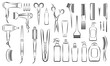 © Marza - 1443_Collection of professional hair dresser cosmetics, tools and equipment