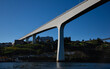 View of the Douro River and the Infante Dom Enrique Bridge in O Porto, Portugal