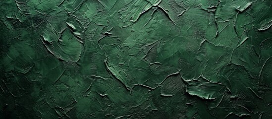 Poster - Dark green stucco texture abstract with text space.