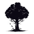 Silhouette nuclear explosion black color only