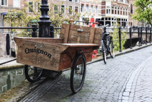 Old Carriage By Oudegracht (old Canal) In The Historic Center Of City. Utrecht, Netherlands