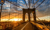 Fototapeta Pomosty - Brooklyn Bridge during sunrise in New York. USA