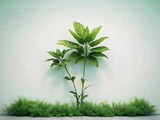 Green plant with white background 