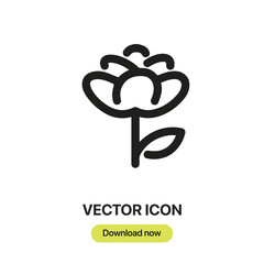 Poster - Chrysanthemum icon vector. Linear-style sign for mobile concept and web design. Chrysanthemum symbol illustration. Pixel vector graphics - Vector.	
