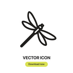 Leinwandbilder - Dragonfly icon vector. Linear-style sign for mobile concept and web design. Dragonfly symbol illustration. Pixel vector graphics - Vector.	
