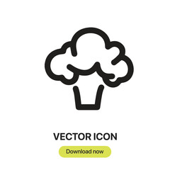 Aufkleber - Broccoli icon vector. Linear-style sign for mobile concept and web design. Broccoli symbol illustration. Pixel vector graphics - Vector.	
