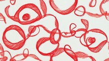 Hand Drawn Red Scribbles Of Child On Paper Texture From Generative AI