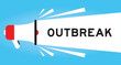 © bankrx - Color megaphone icon with word outbreak in white banner on blue background