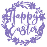 Fototapeta Dinusie - Happy Easter wreath svg paper cut, Easter round wreath, Easter decoration laser cut