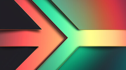 Canvas Print - A bright bold neon glowing red and green arrow pointing right on a dark background.