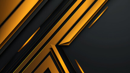 Wall Mural - Sleek black and gold geometric background useful for technology backdrops.