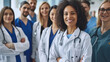 © Dmitriy - A group portrait of diverse healthcare professionals, including doctors, nurses, and medical staff, public health