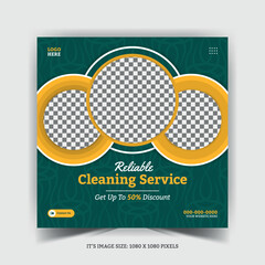 Cleaning service social media posts banner