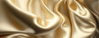 © RocknRoller Studios - Luxury, Smooth Material Banner. Gold Glistening Fabric Background with Ripples and Folds. Generative AI.