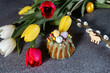 chocolate easter eggs with flowers easter