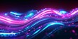 3d render, abstract background with pink blue glowing neon lines and bokeh lights. Data transfer concept. Digital wallpaper, Generative AI
