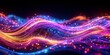 © Reeta - 3d render. Abstract futuristic background with blurry glowing wave and neon lines. Spiritual energy concept, digital fantastic wallpaper with, Generative AI