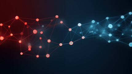 beautiful modern red and blue network connection digital technology wallpaper