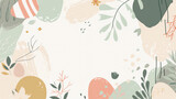Fototapeta Pokój dzieciecy - Hand drawn vector abstract floral background in scandinavian style. Pastel colors.