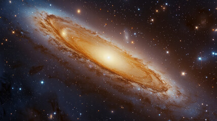 Wall Mural - The cosmic void with the spiral arms of Andromeda. A celestial spectacle that captures the allure and fascination of interstellar exploration.