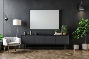  Modern Living Room with Black Decor