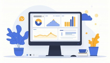 Sticker - Digital Financial Reporting Tools,  the transition to digital reporting in finance with an image showing professionals using financial reporting software or spreadsheets to generate reports, AI 