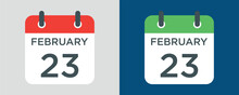 Calendar - February 23 Icon Illustration Isolated Vector Sign Symbol