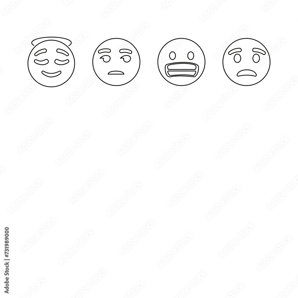 Emoji face emoticon funny line eight black icon expression smiley face ...