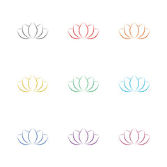 Wall Mural - Lotus logo  icon isolated on white background. Set icons colorful