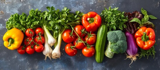 Canvas Print - A selection of veggies gorgeously displayed on a table