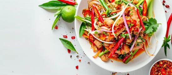 Sticker - A comforting dish of leafy vegetables, produce, and sauce served in a bowl on a table. Perfect for a nutritious and delicious meal!