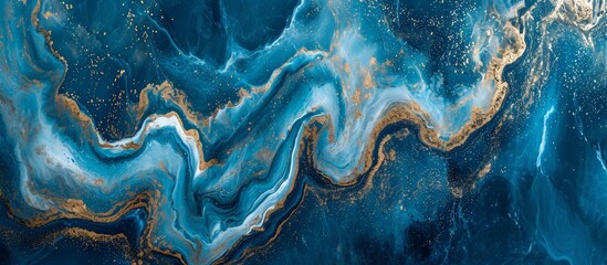 Poster - Gorgeous abstract artwork on a natural blue marble backdrop.