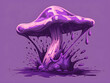 Surreal Purple Jellyfish Illustration with Aquatic Fantasy Fusion - 3D Effect with White Highlights on Monochromatic Background | Concept of Movement, Fluidity, and Mystical Marine Life