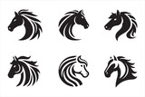 Fototapeta Konie - Silhouette Vector design of a Horse Icon