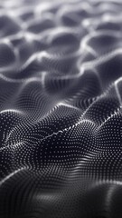 Wall Mural - white color abstract particle foam field waving smoothly like fluid. waving particles motion graphic