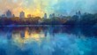 city skyline lake foreground technology review sunrise springtime amazing parks monuments digital minneapolis