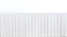 wooden white fence on white background - white painted laths