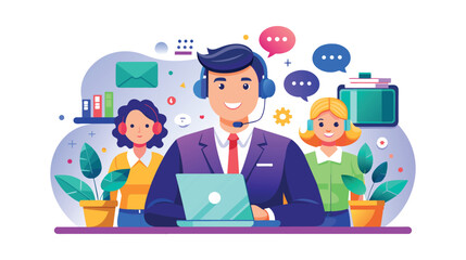 Vibrant Customer Service Team in a Virtual Support Center