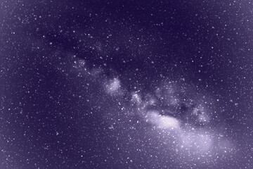 Wall Mural - Night starry sky and Milky Way. Monochrome cold blue space background