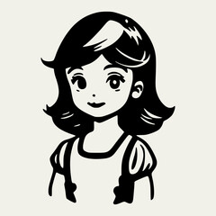 Vector beautiful l cuteittle girl vector art illustration 