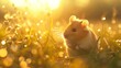 Witness the grace of nature as a super realistic rodents emerges from a sun-dappled meadow, its fur aglow in the golden light, capturing the essence of wilderness in stunning detail.