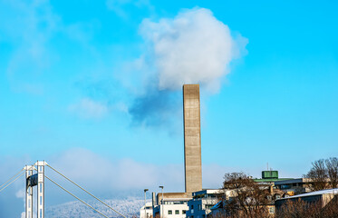 Wall Mural - The thermal power plant Salzburg Mitte is located on the banks of the Salzach.